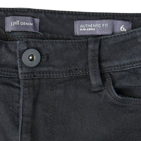 J.Jill Denim Jeans Womens Sz 6 Black Authentic Fit Slim Leg Ankle Stretch - Picture 7 of 13